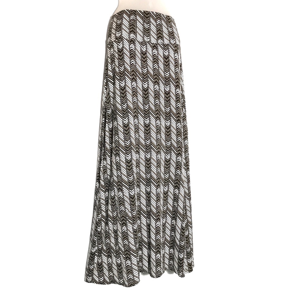 MAX STUDIO | Maxi Skirt - Black White & Cream — S